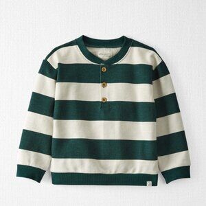 Little Planet Organic Cotton Fleece Henley Stripe Outfit Rugby 3T